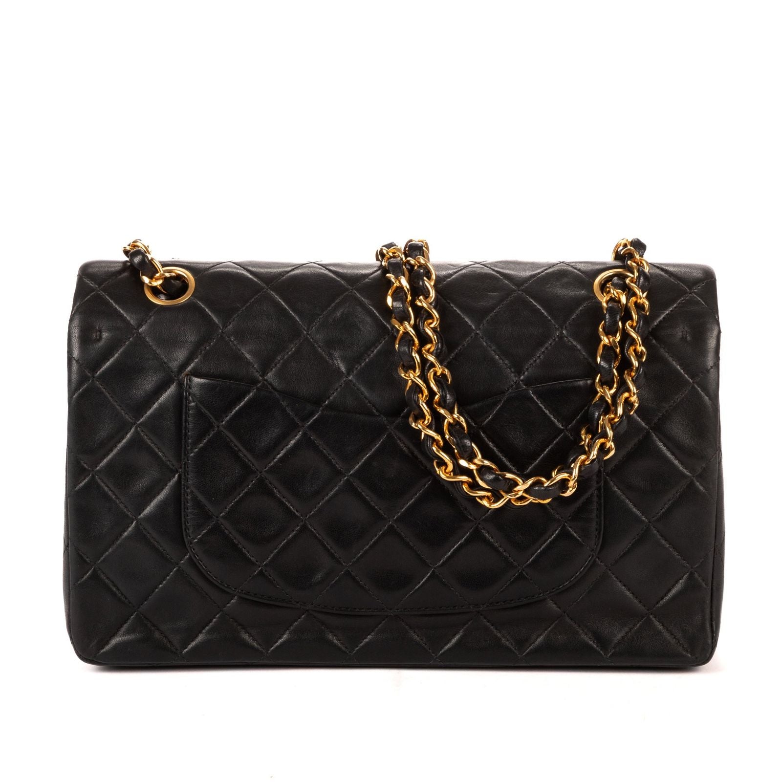 Chanel Quilted Double Flap Black Lambskin Leather