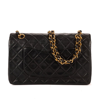 Chanel Quilted Double Flap Black Lambskin Leather