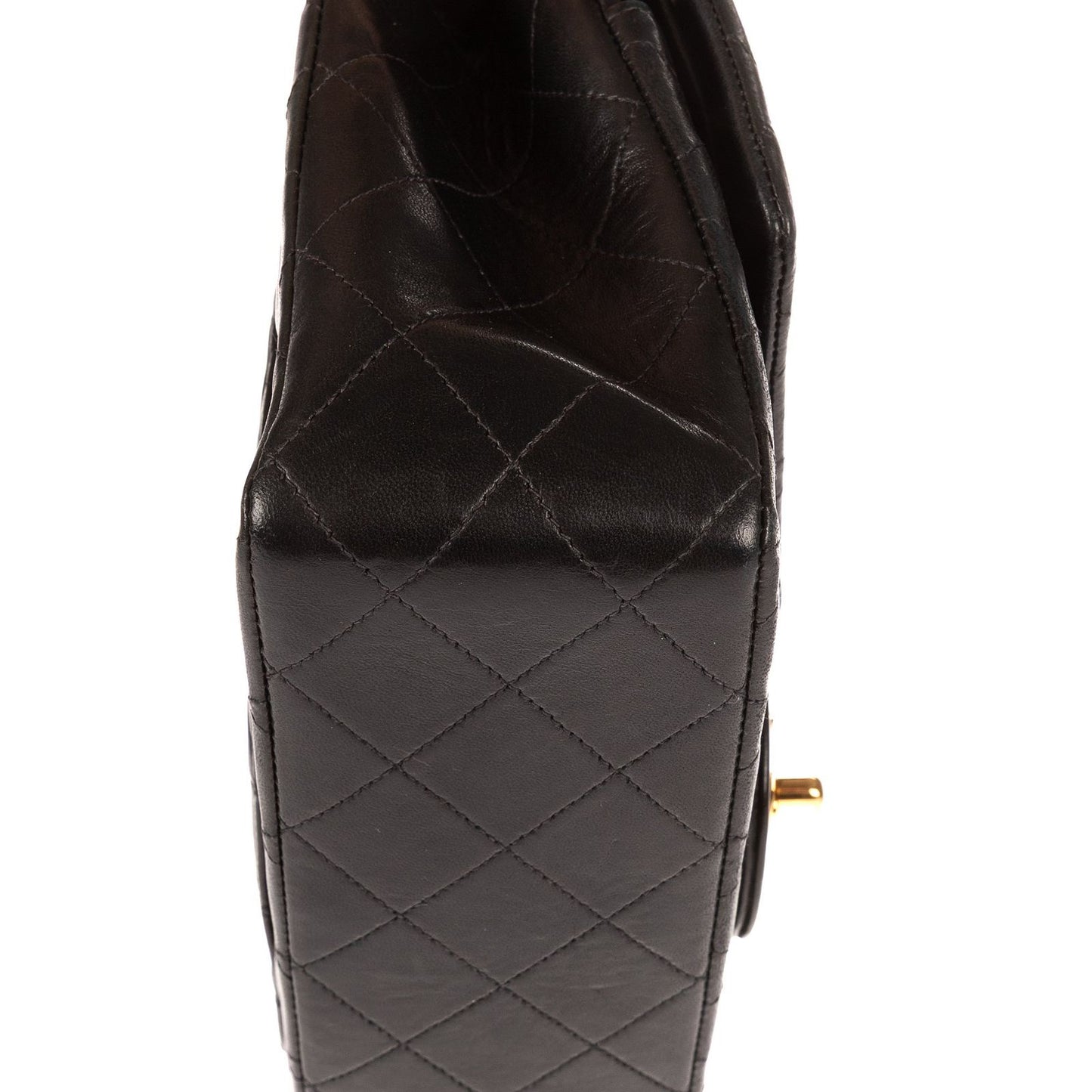 Chanel Quilted Double Flap Black Lambskin Leather