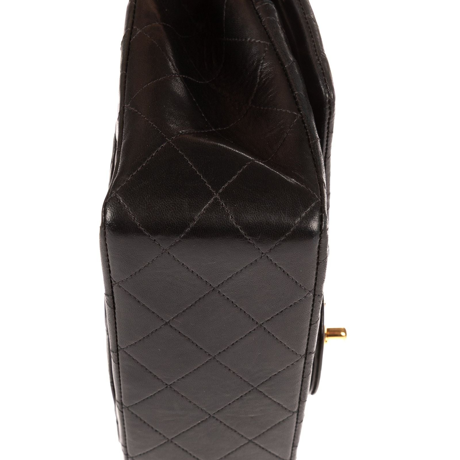 Chanel Quilted Double Flap Black Lambskin Leather