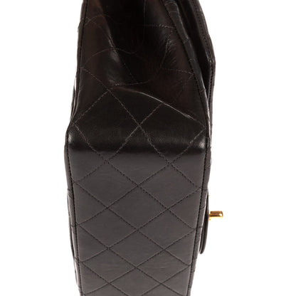 Chanel Quilted Double Flap Black Lambskin Leather