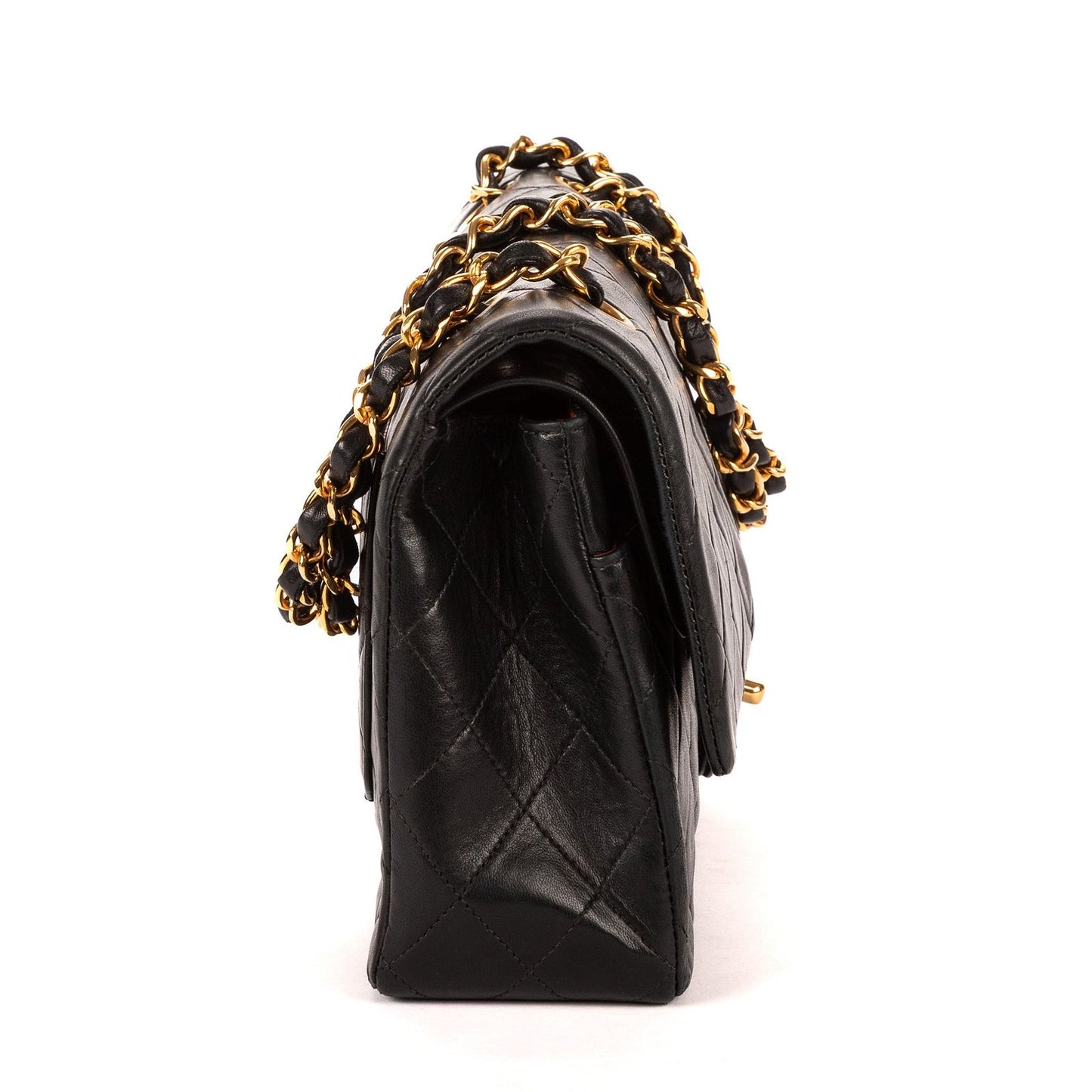 Chanel Quilted Double Flap Black Lambskin Leather