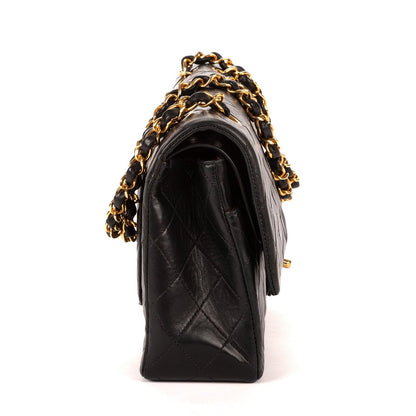 Chanel Quilted Double Flap Black Lambskin Leather