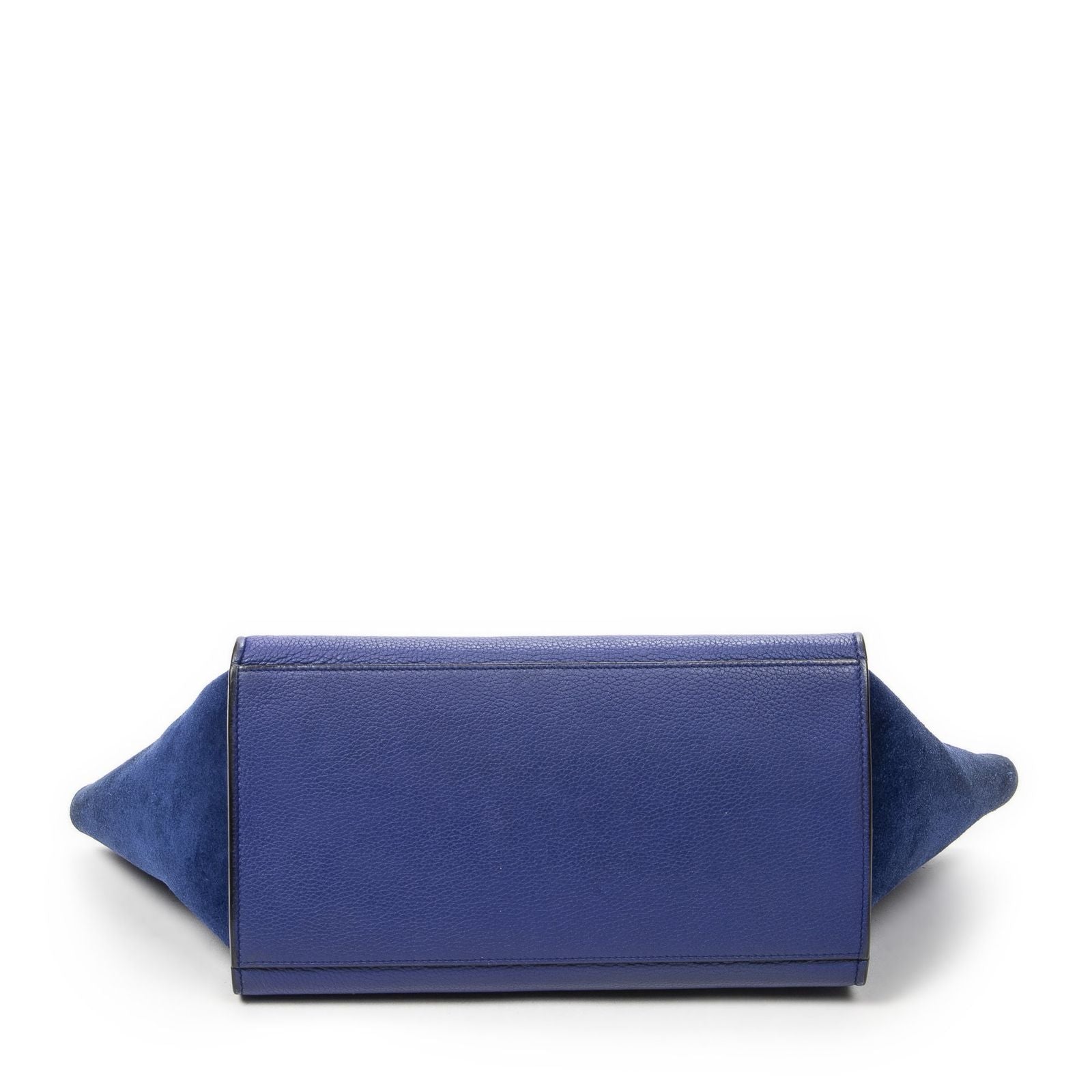 Celine Small Medium Swing Royal Blue Gray Calfskin Leather