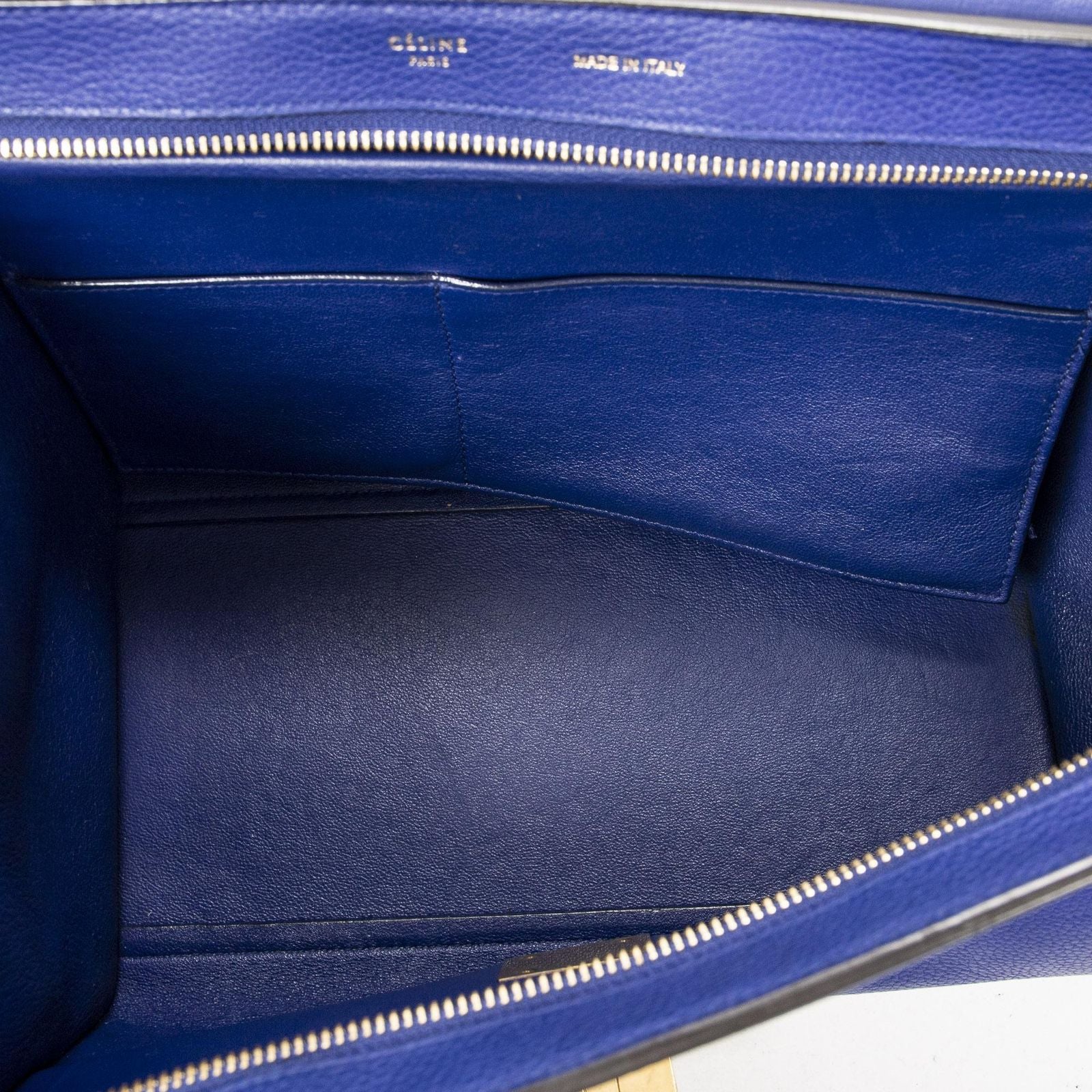 Celine Small Medium Swing Royal Blue Gray Calfskin Leather