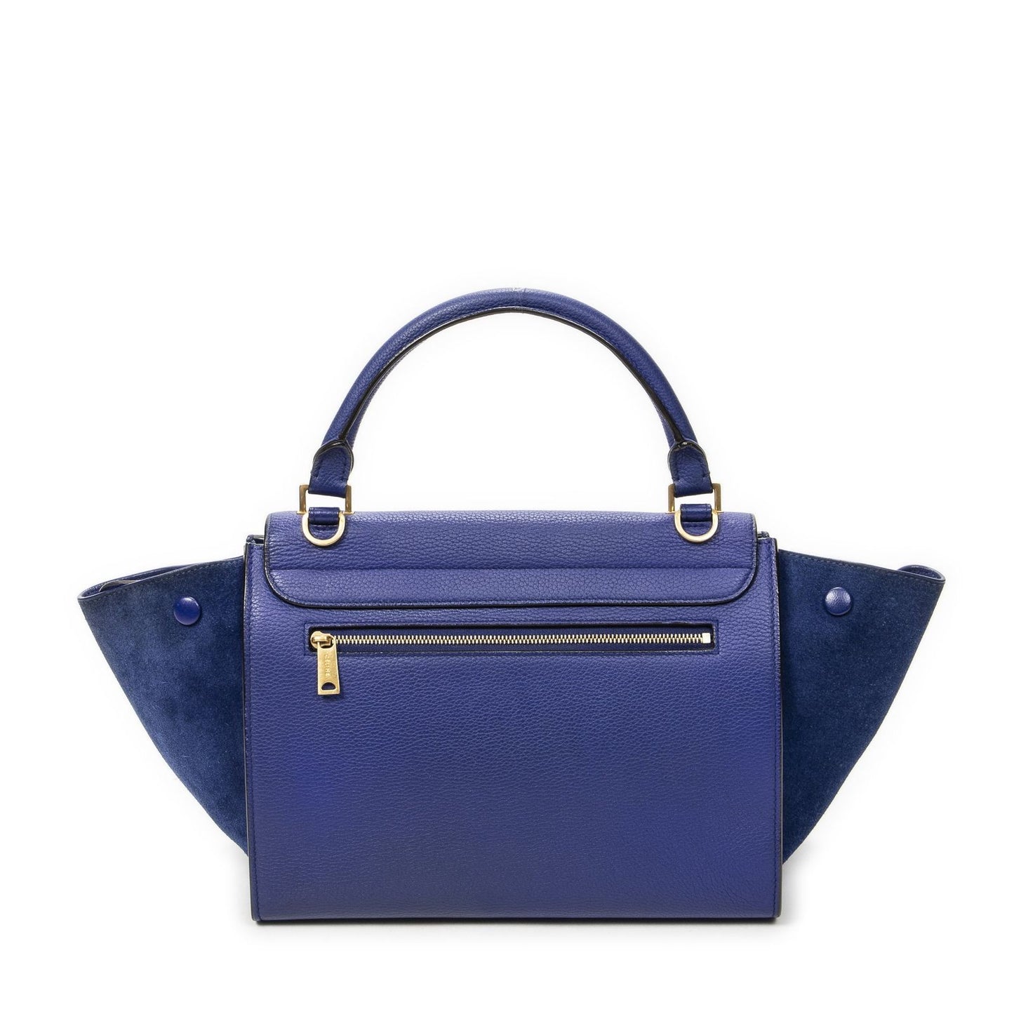 Celine Small Medium Swing Royal Blue Gray Calfskin Leather