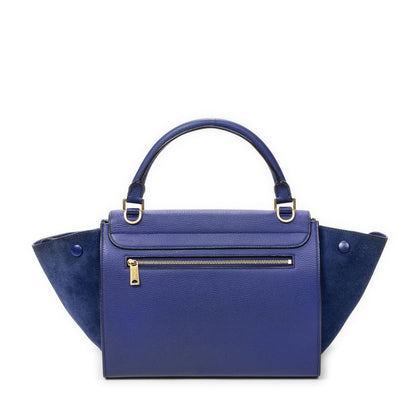 Celine Small Medium Swing Royal Blue Gray Calfskin Leather