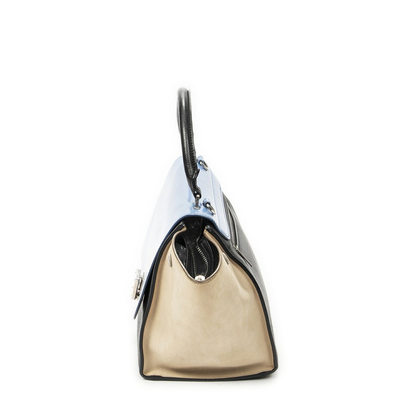 Celine Small Medium Swing Black Blue Beige Calfskin Leather