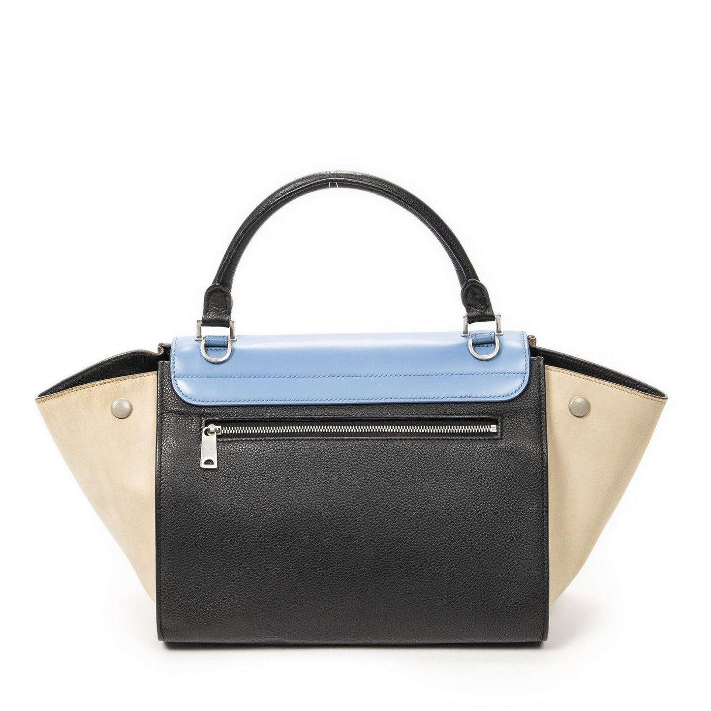 Celine Small Medium Swing Black Blue Beige Calfskin Leather