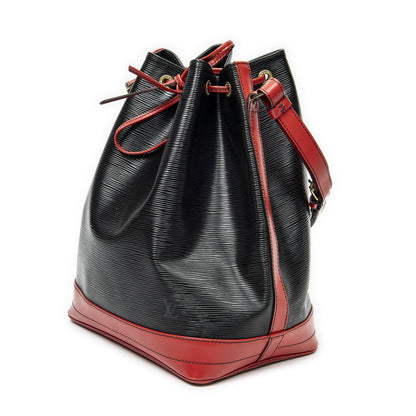 Louis Vuitton Noe Bicolor Black Red Epi Handbag