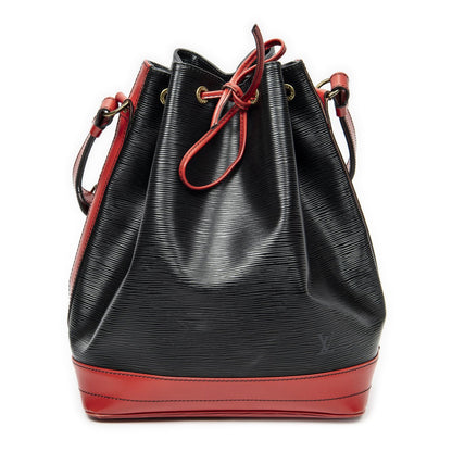 Louis Vuitton Noe Bicolor Black Red Epi Handbag