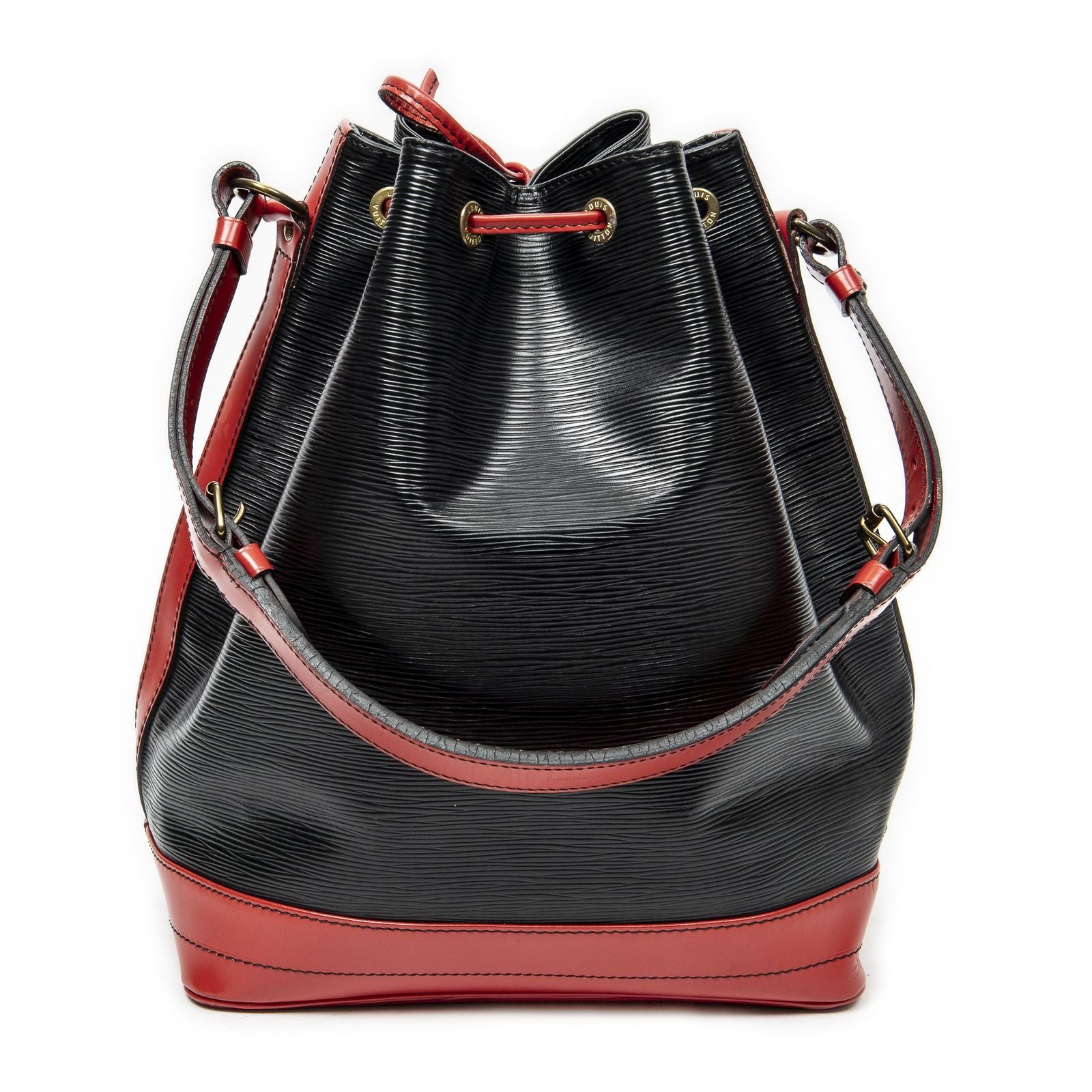 Louis Vuitton Noe Bicolor Black Red Epi Handbag