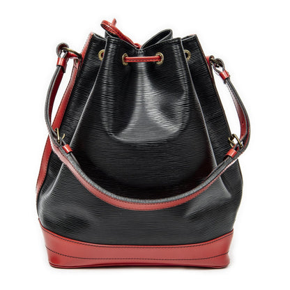 Louis Vuitton Noe Bicolor Black Red Epi Handbag