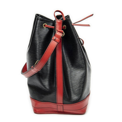 Louis Vuitton Noe Bicolor Black Red Epi Handbag