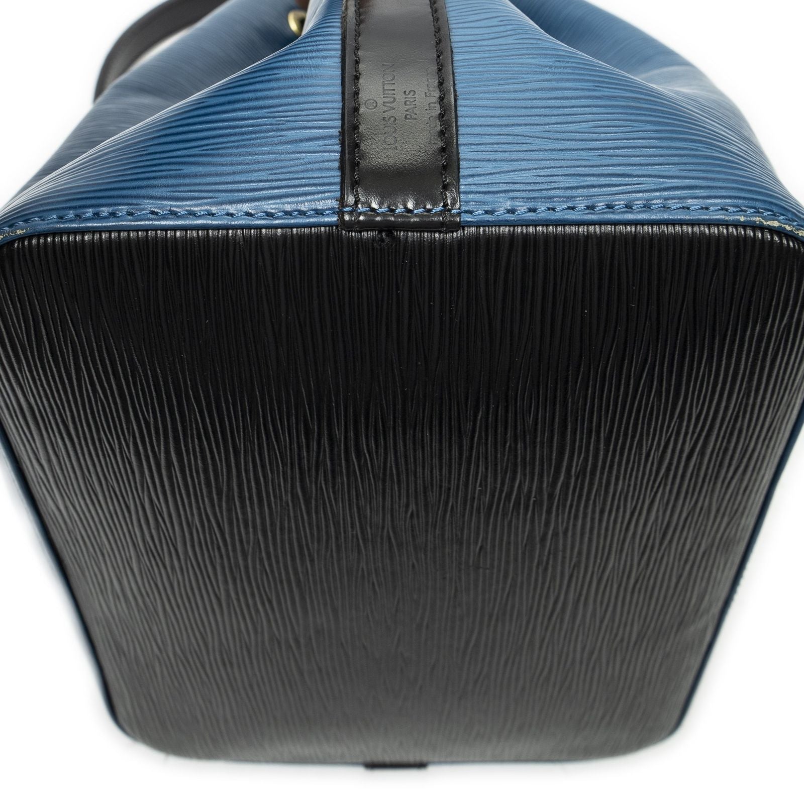 Louis Vuitton Noe Bicolor Blue Black Epi Handbag