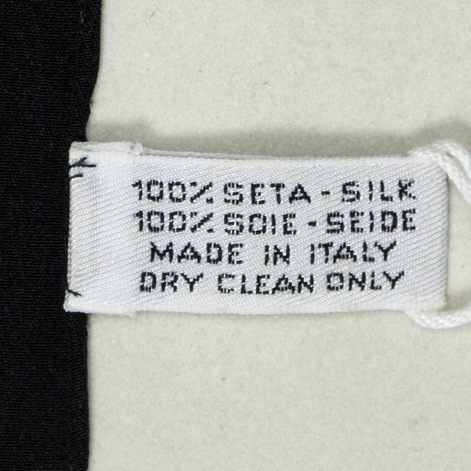 Chanel Scarf Black Beige Silk