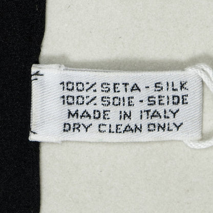 Chanel Scarf Black Beige Silk