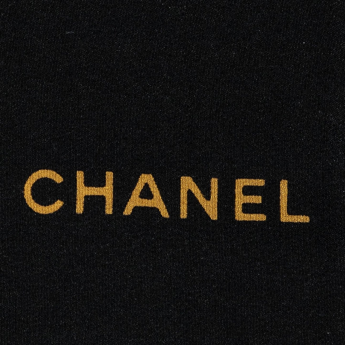 Chanel Scarf Black Beige Silk