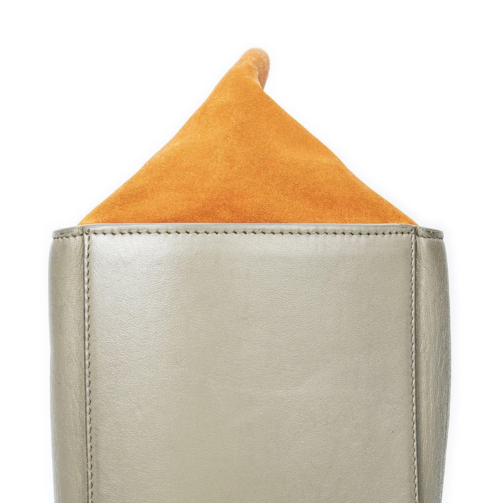 Celine Small Tricolor Trapeze Black Gray Orange Calfskin Leather