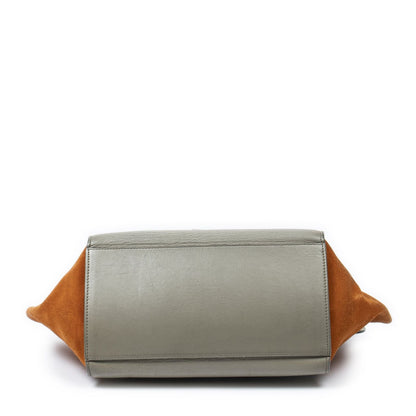 Celine Small Tricolor Trapeze Black Gray Orange Calfskin Leather