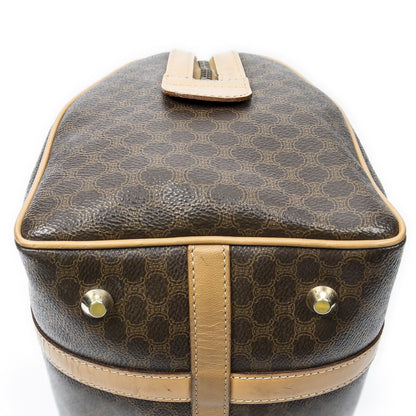 Celine Small Boston Beige Brown Macadam Canvas Shoulder Bag