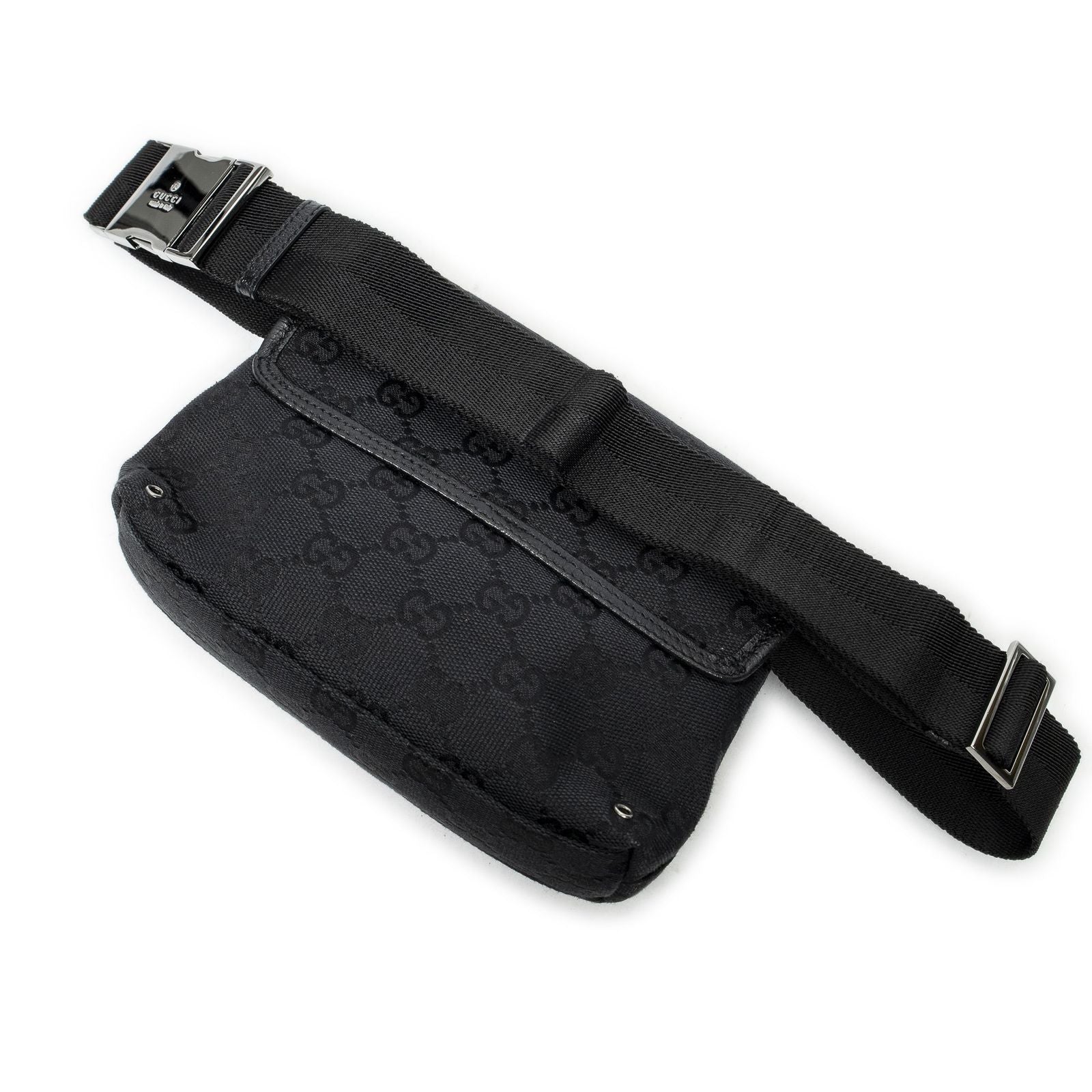 Gucci Small Waist Pouch Black GG Canvas