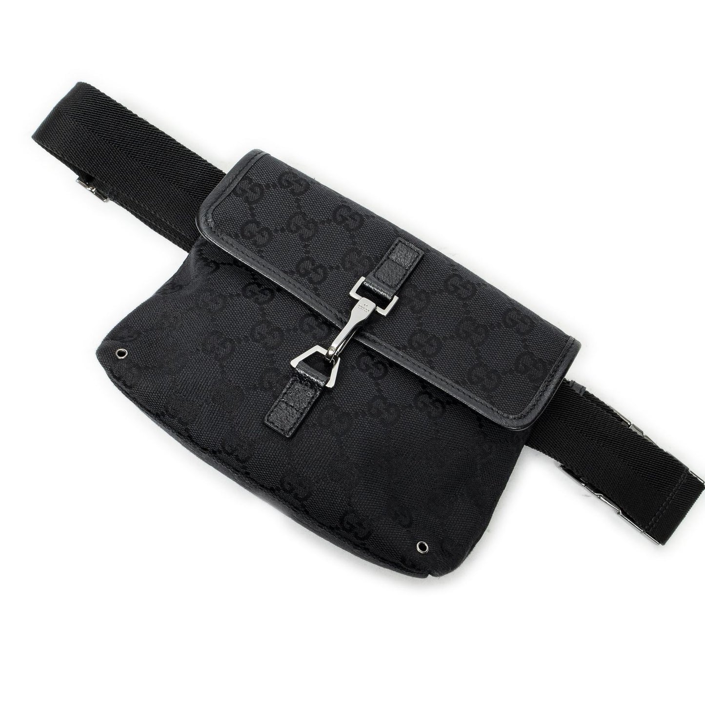 Gucci Small Waist Pouch Black GG Canvas