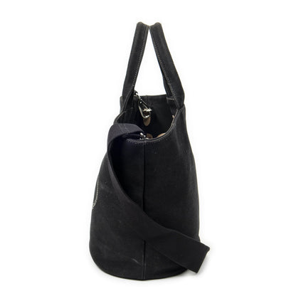 Prada GST Tote Black Canapa Canvas