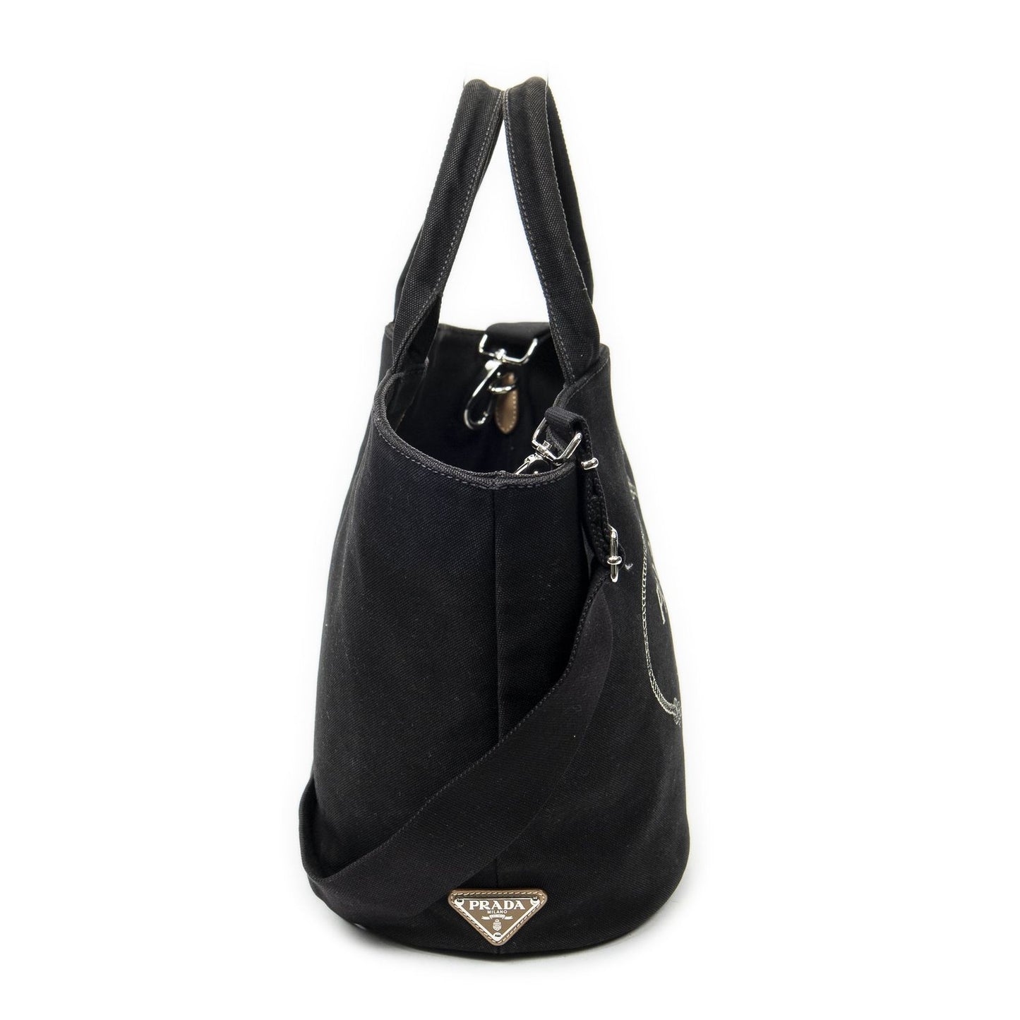 Prada GST Tote Black Canapa Canvas