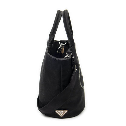 Prada GST Tote Black Canapa Canvas