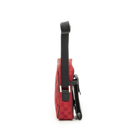 Gucci Square Pochette Crossbody Red Black GG Canvas