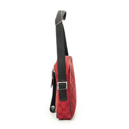 Gucci Square Pochette Crossbody Red Black GG Canvas