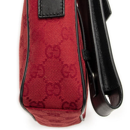 Gucci Square Pochette Crossbody Red Black GG Canvas