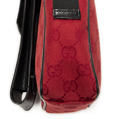 Gucci Square Pochette Crossbody Red Black GG Canvas