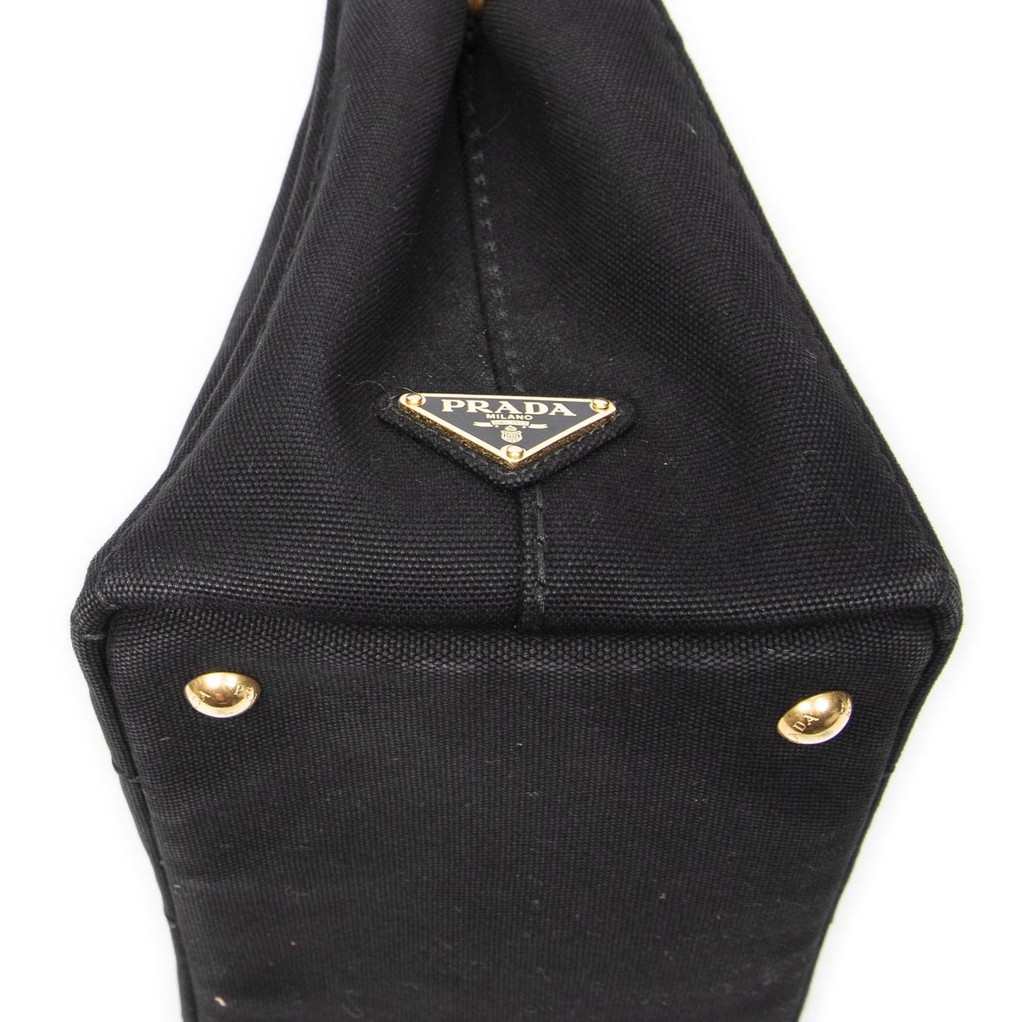 Prada Canapa Small Tote Black Canvas