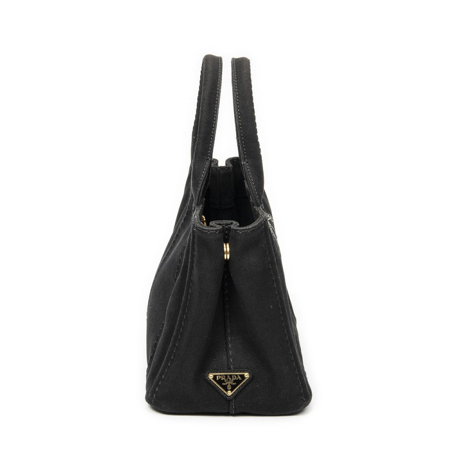 Prada Canapa Small Tote Black Canvas