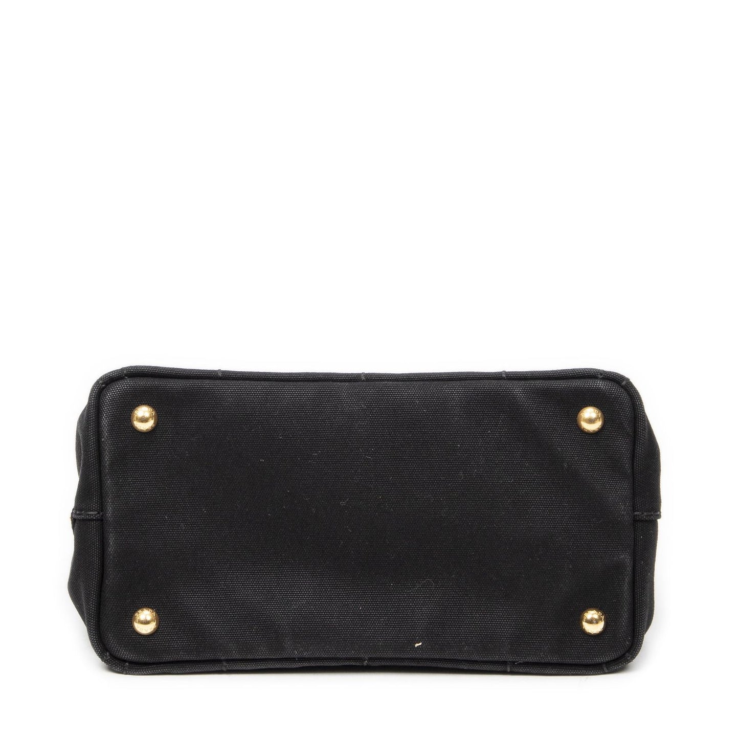 Prada Canapa Small Tote Black Canvas