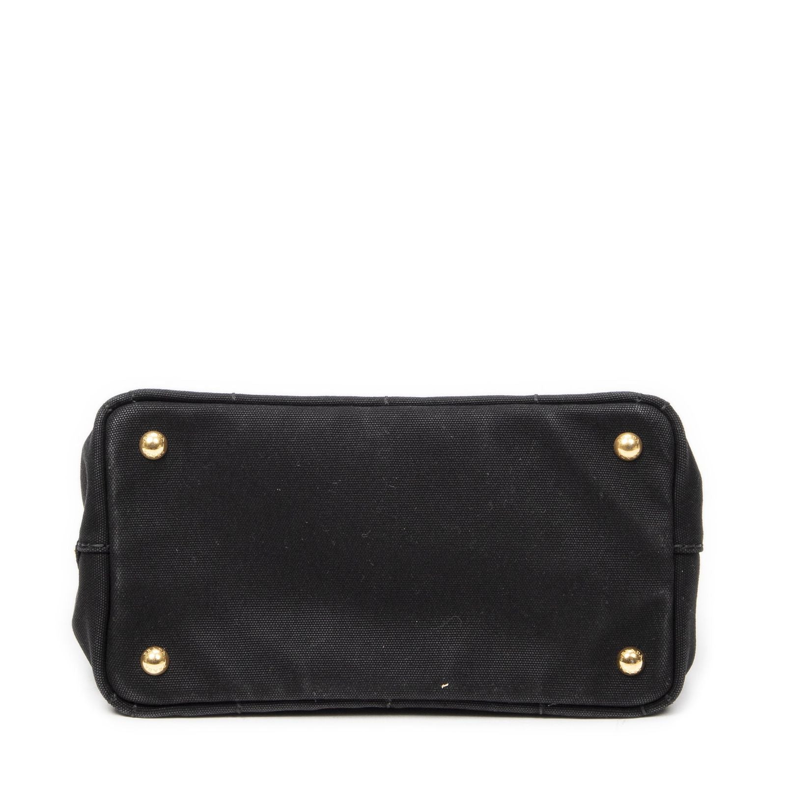 Prada Canapa Small Tote Black Canvas