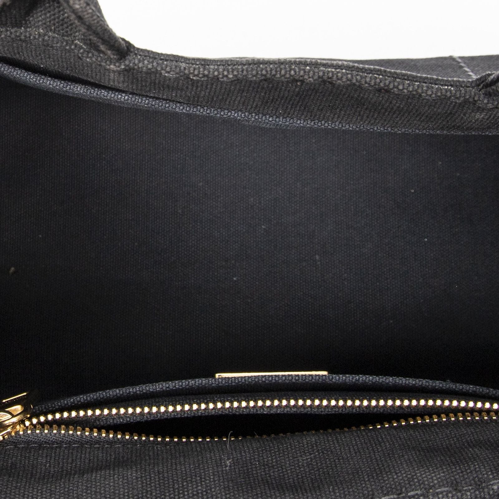 Prada Canapa Small Tote Black Canvas