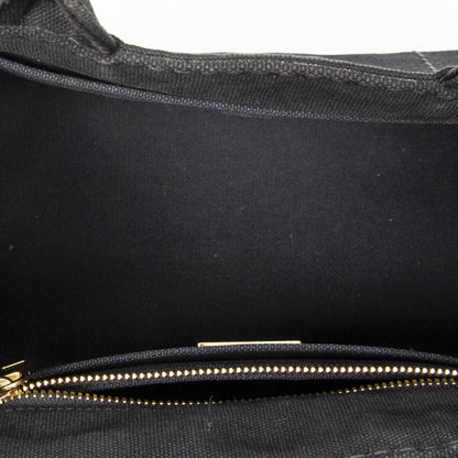 Prada Canapa Small Tote Black Canvas