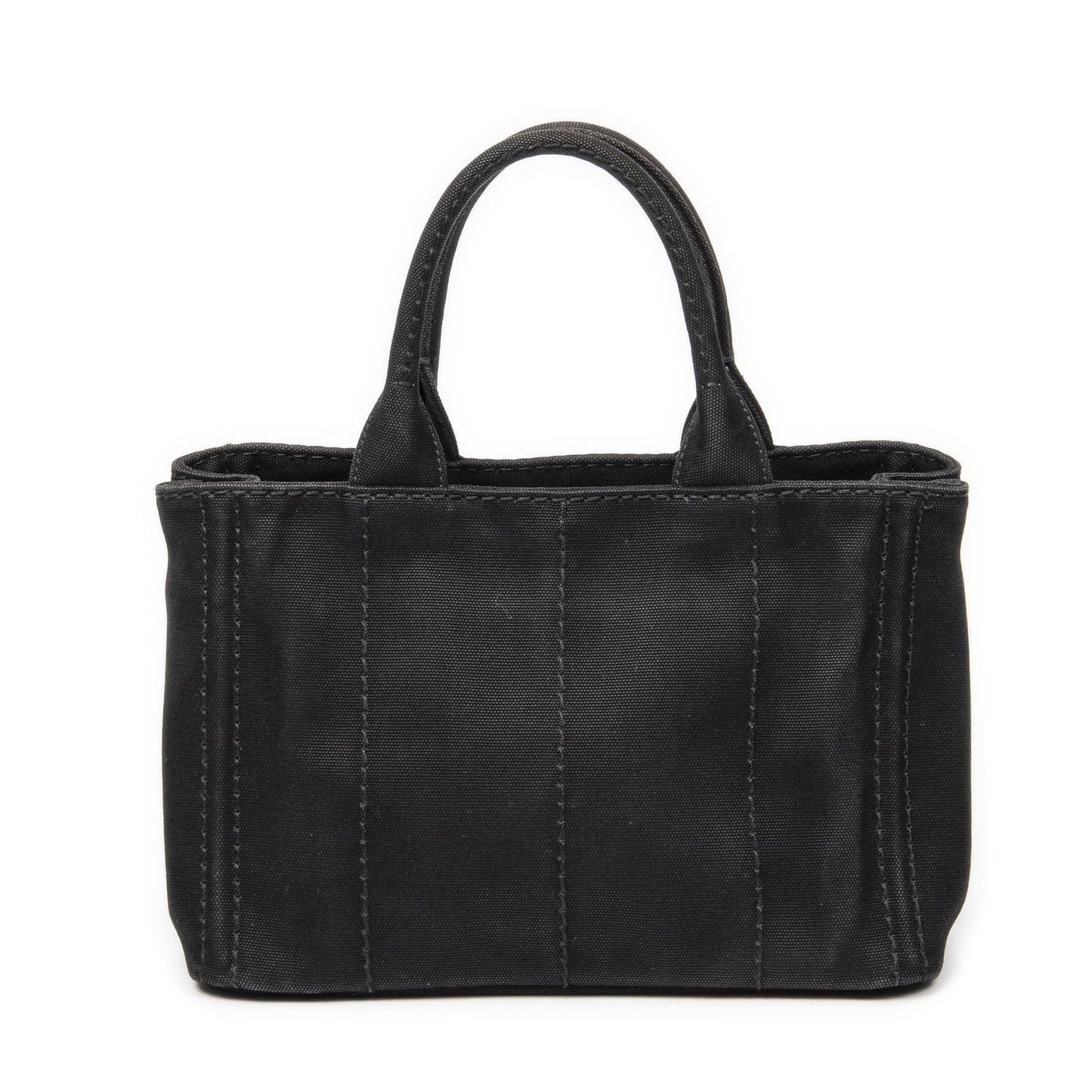 Prada Canapa Small Tote Black Canvas