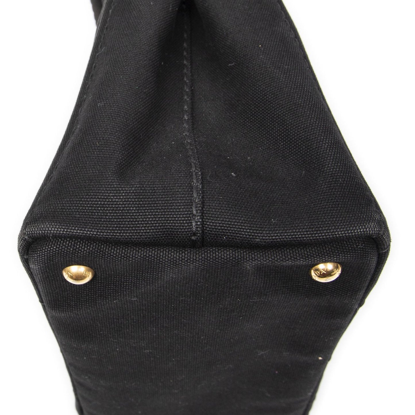 Prada Canapa Small Tote Black Canvas