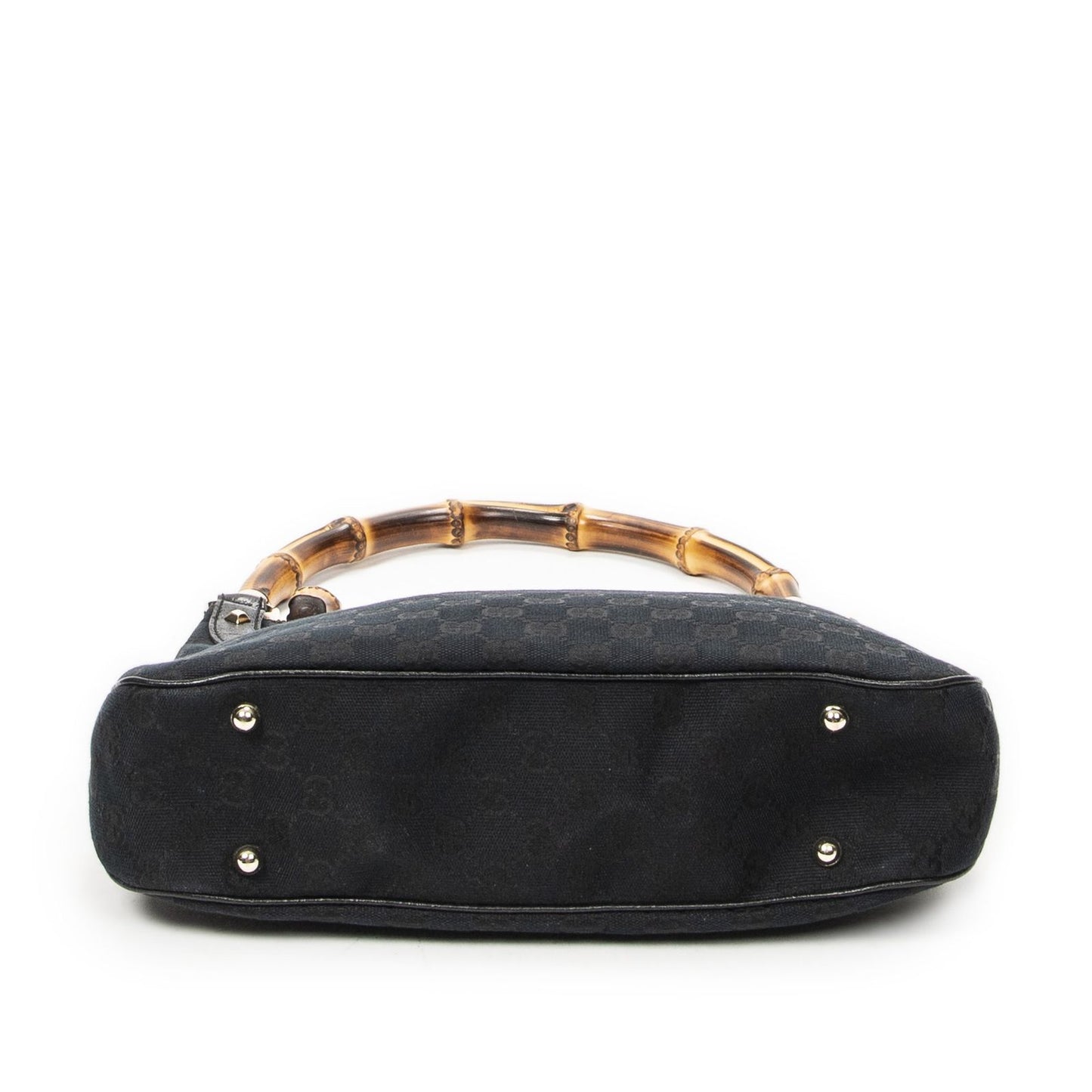 Gucci Bamboo Handbag Black GG Canvas