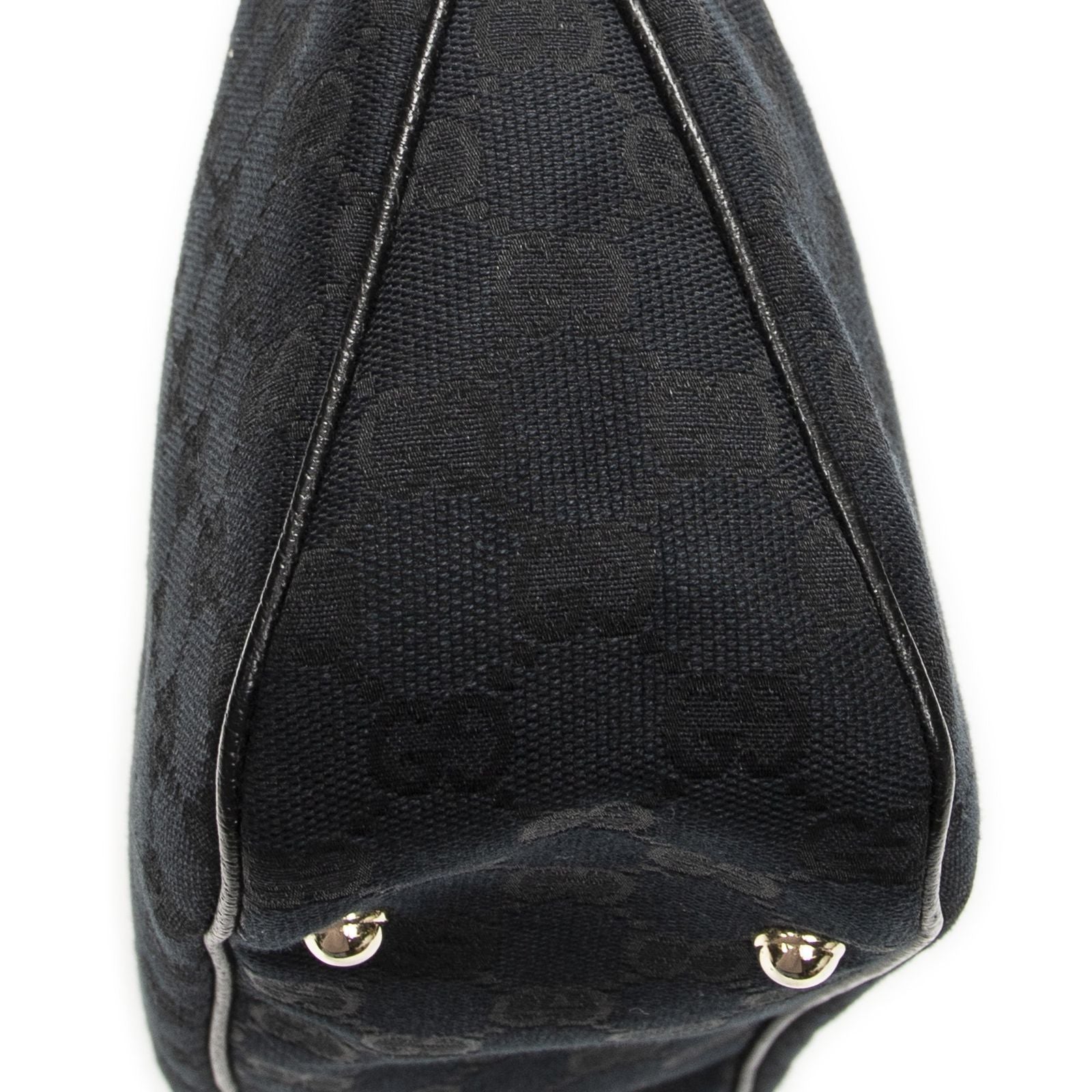 Gucci Bamboo Handbag Black GG Canvas