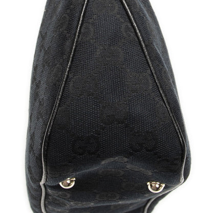 Gucci Bamboo Handbag Black GG Canvas