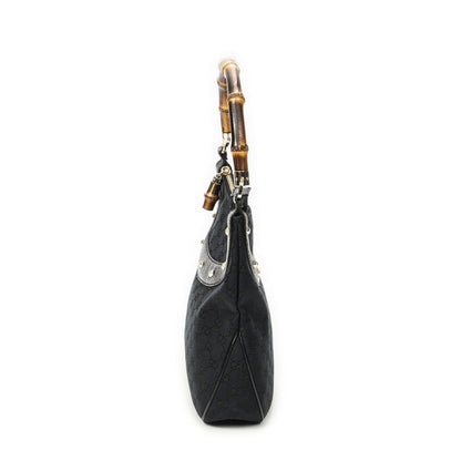 Gucci Bamboo Handbag Black GG Canvas