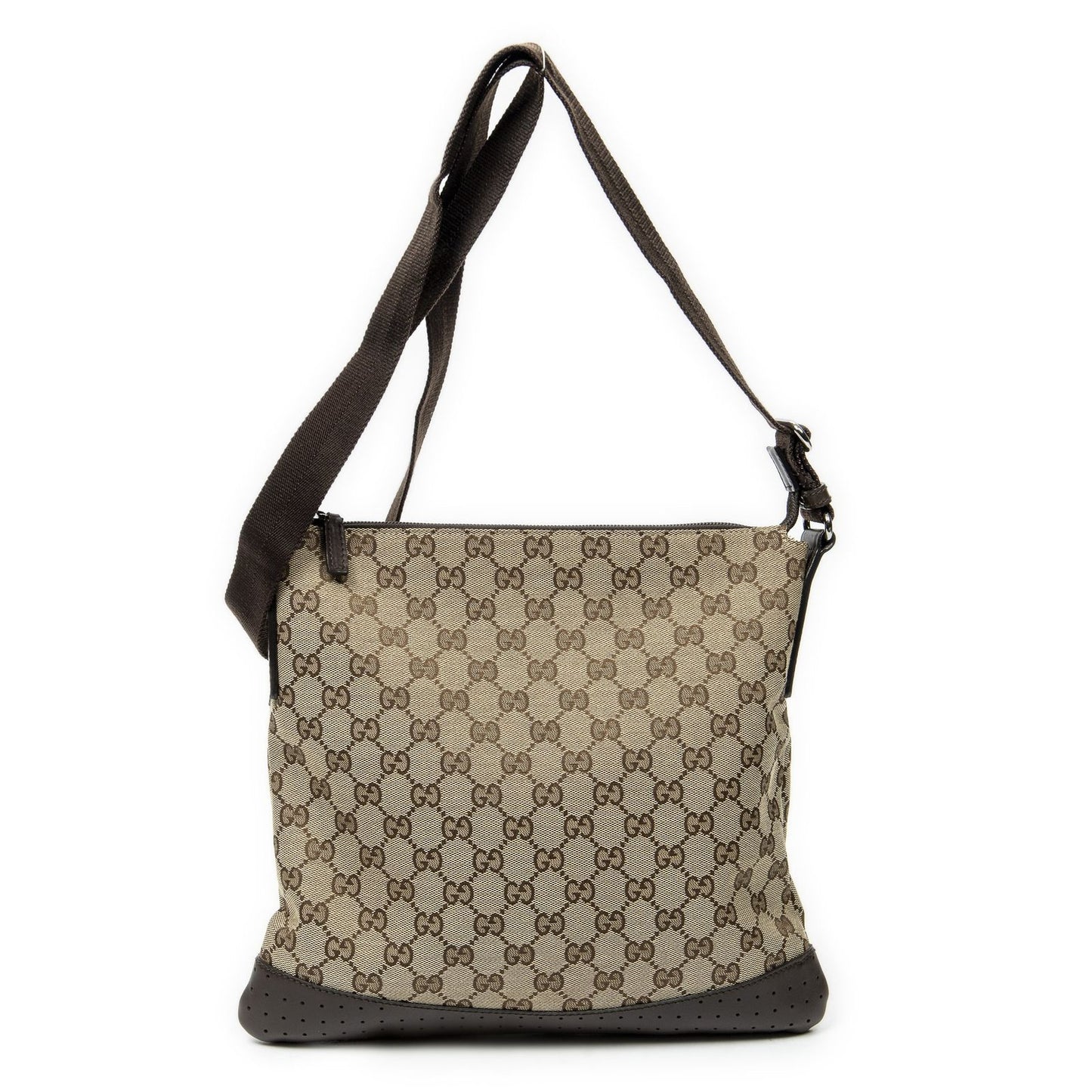 Gucci Web Media Messenger Brown Beige GG Canvas