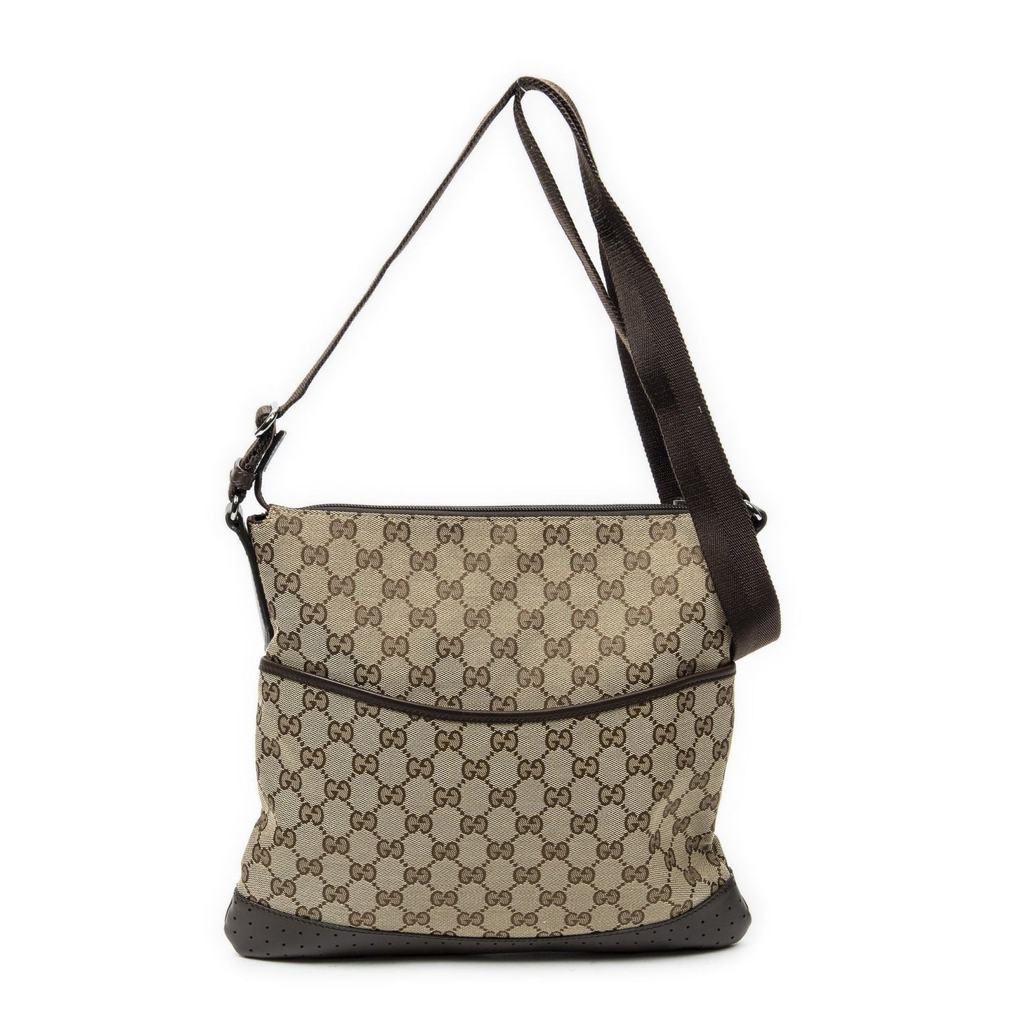 Gucci Web Media Messenger Brown Beige GG Canvas