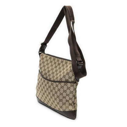 Gucci Web Media Messenger Brown Beige GG Canvas