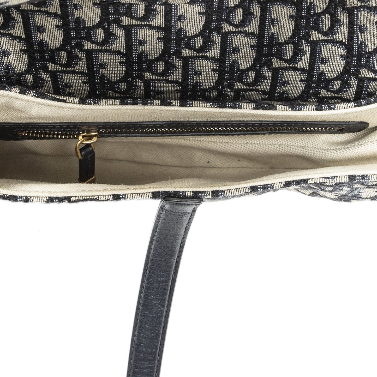Dior New Saddle Bag Navy Beige Oblique Peacock Canvas